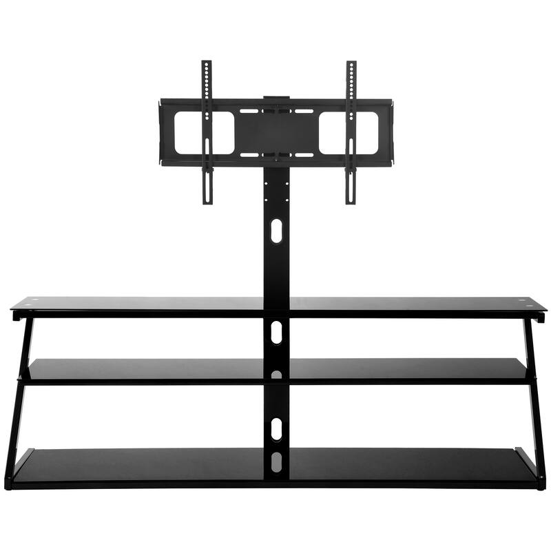 Glass TV Stand for up to 65" TVs, Media Storage Stand With Metal Tube Bed Bath & Beyond 39644509